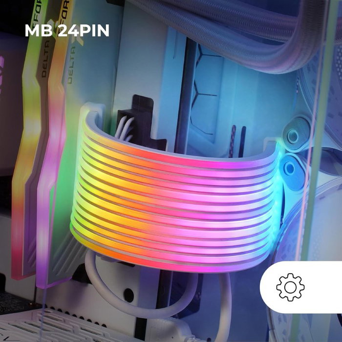 Mars Gaming Tira de Iluminación ARGB con Sincronización para Placas Base, LEDs Ultrabrillantes, Silicona Flexible